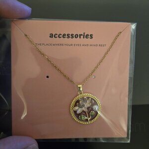 Lotus portrait necklace